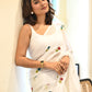 White Mulmul Cotton Saree