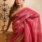 Pink Zari Tissue Saree