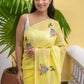 Yellow Embroidery Mulmul Cotton Saree