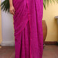 Magenta Chikankari Mulmul Cotton Saree
