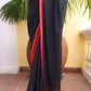 Deep Black Mulmul Cotton Saree