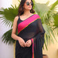 Classic Black Mulmul Cotton Saree