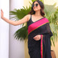 Classic Black Mulmul Cotton Saree