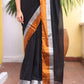 Classic Black Zari Mulmul Cotton Saree