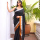 Classic Black Zari Mulmul Cotton Saree
