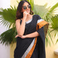 Classic Black Zari Mulmul Cotton Saree