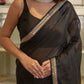 Black Zari Tissue Saree