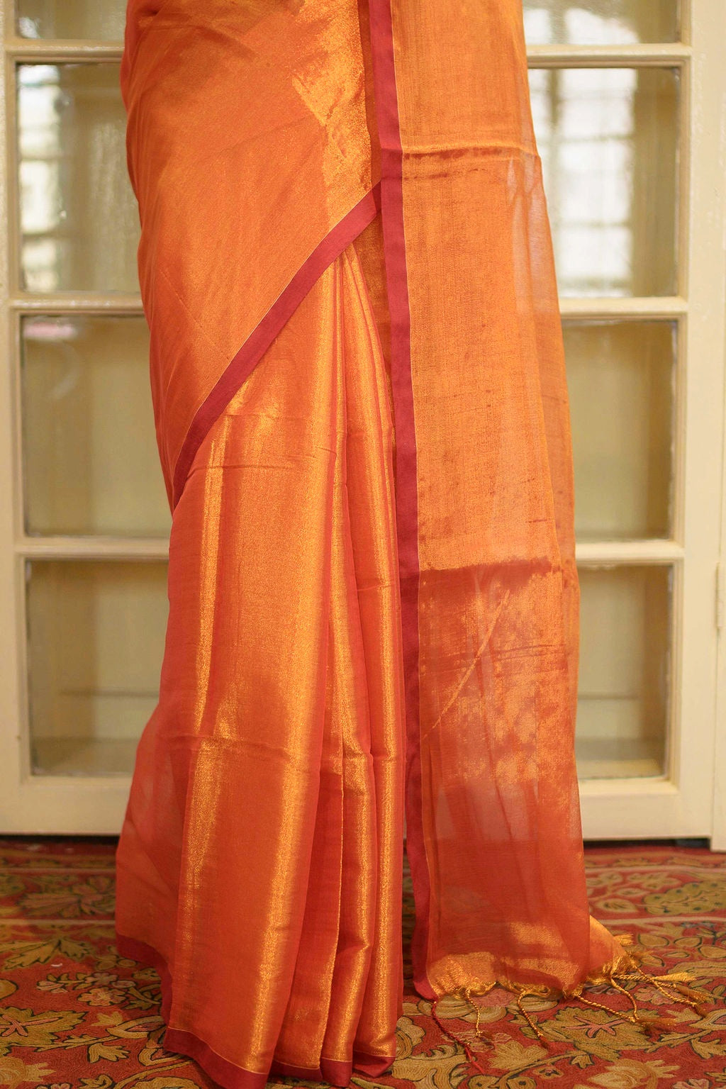 Red Tissue Saree