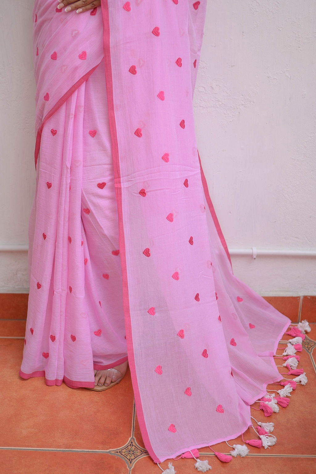 Pink Love Mulmul Cotton Saree