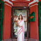 White And Red Mulmul Cotton Saree