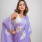 Lavender Handpainted Mulmul Cotton Saree