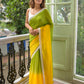 Green Tie dye Mulmul Cotton Saree