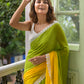 Green Tie dye Mulmul Cotton Saree