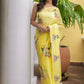 Yellow Embroidery Mulmul Cotton Saree