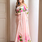 Hand Painted Flamingo Mulmul Cotton Saree