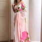 Hand Painted Flamingo Mulmul Cotton Saree