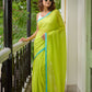 Neon Mulmul Cotton Saree