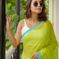 Neon Mulmul Cotton Saree