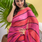 Pink Orange Mulmul Cotton Saree
