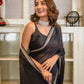 Black Zari Tissue Saree