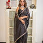 Black Zari Tissue Saree