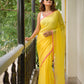 Yellow And Pink Mulmul Cotton Saree