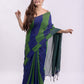 Striped Blue and Green Soft Cotton Saree