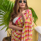 Gingham Mulmul Cotton Saree