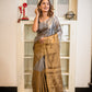 Silver And Golden Tissue Saree