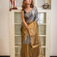 Silver And Golden Tissue Saree