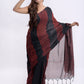Striped Black and Red Soft Cotton Saree