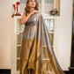 Silver And Golden Tissue Saree