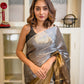 Silver And Golden Tissue Saree