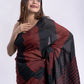 Striped Black and Red Soft Cotton Saree
