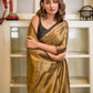 Golden Black Tissue Saree