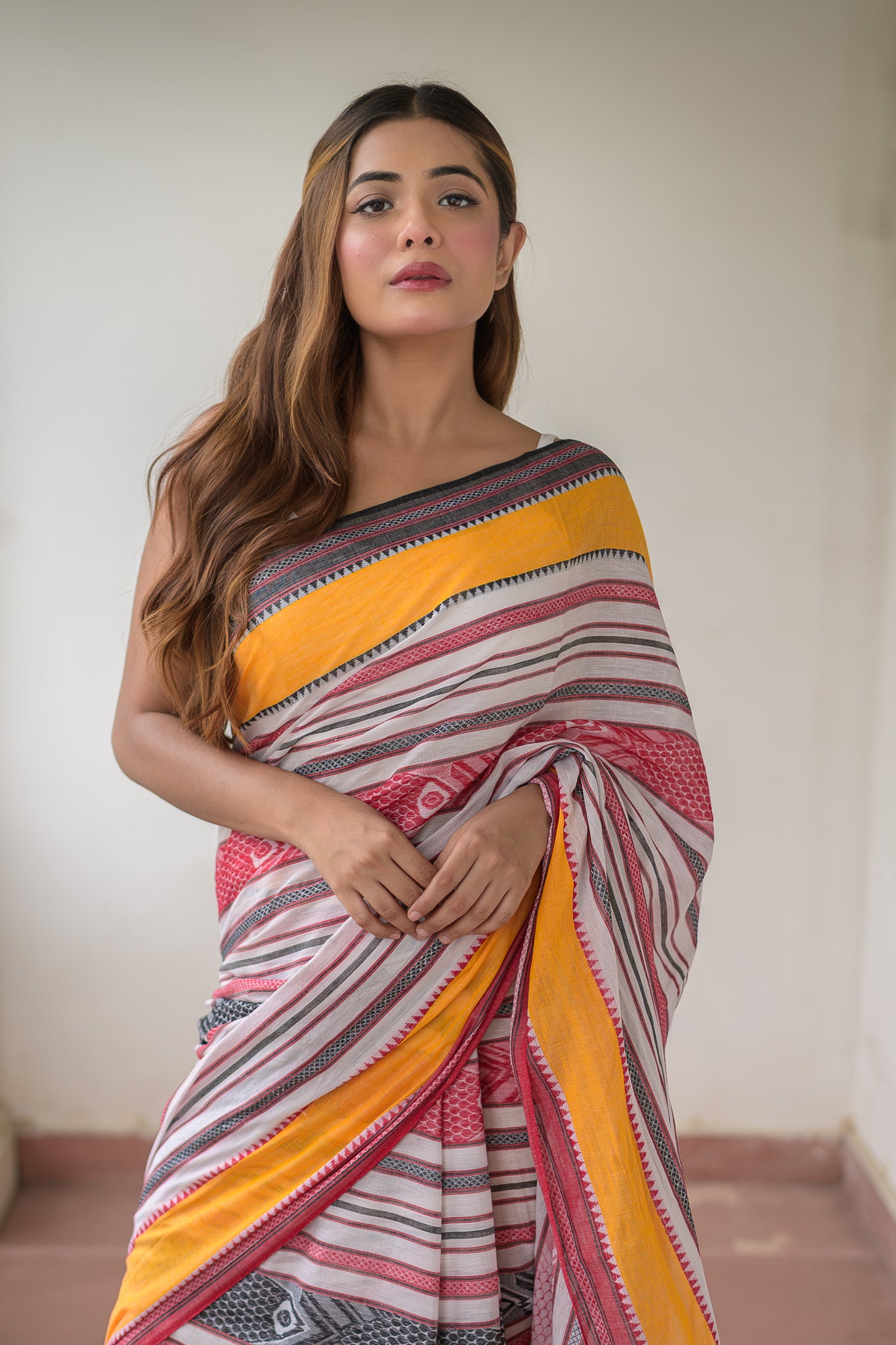 Fish Motifs Pure Cotton Saree