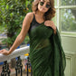 Green Ruffle Mulmul Cotton Saree