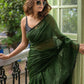 Green Ruffle Mulmul Cotton Saree