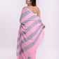 Striped Baby Pink Soft Cotton Saree