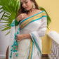 White Mulmul Cotton Saree