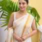 White Mulmul Cotton Saree