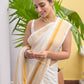 White Mulmul Cotton Saree