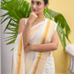 White Mulmul Cotton Saree
