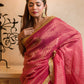 Pink Zari Tissue Saree