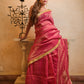 Pink Zari Tissue Saree