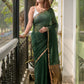 Green Sequinned Mulmul Cotton Saree