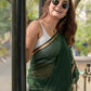 Green Sequinned Mulmul Cotton Saree