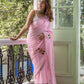 Pink Lotus Mulmul Cotton Saree
