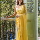 Yellow Sequined Mulmul Cotton Saree