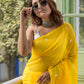 Classic Yellow Mulmul Cotton Saree